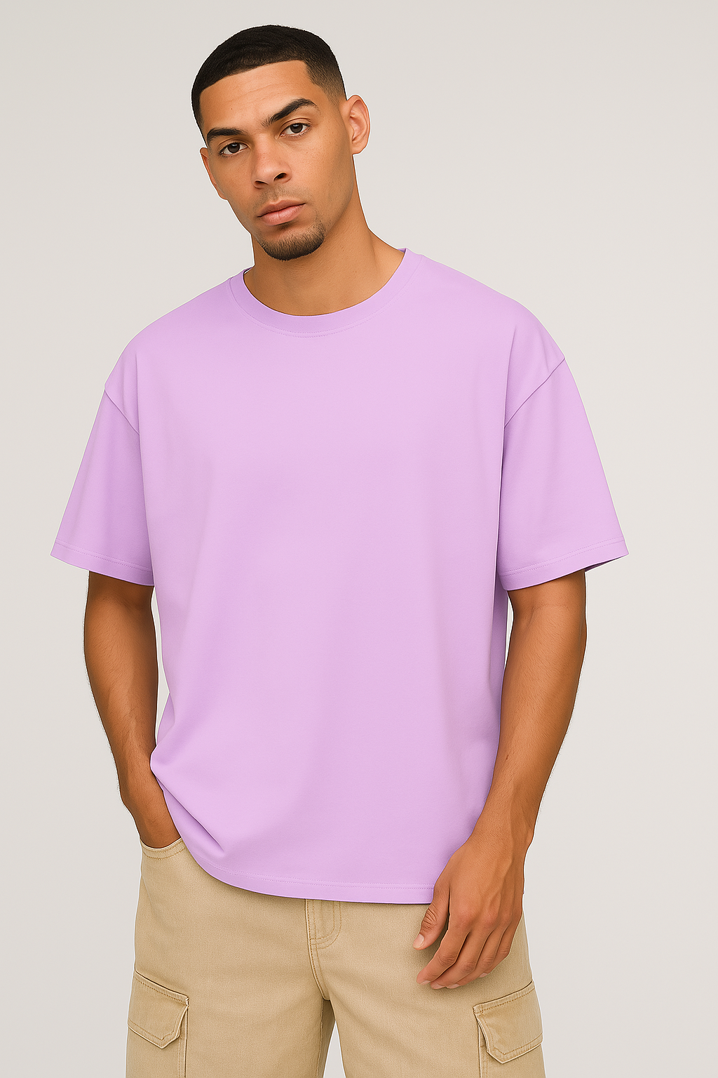 Plain Oversized T-Shirt | Lavender Colour | Unisex Streetwear Fit