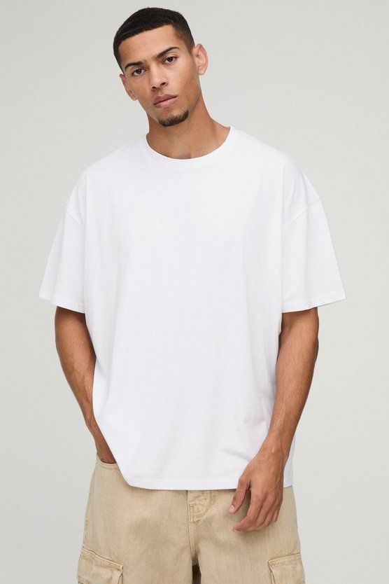 Plain White Oversized T-Shirt – Heavyweight 240 GSM Cotton | Streetwear