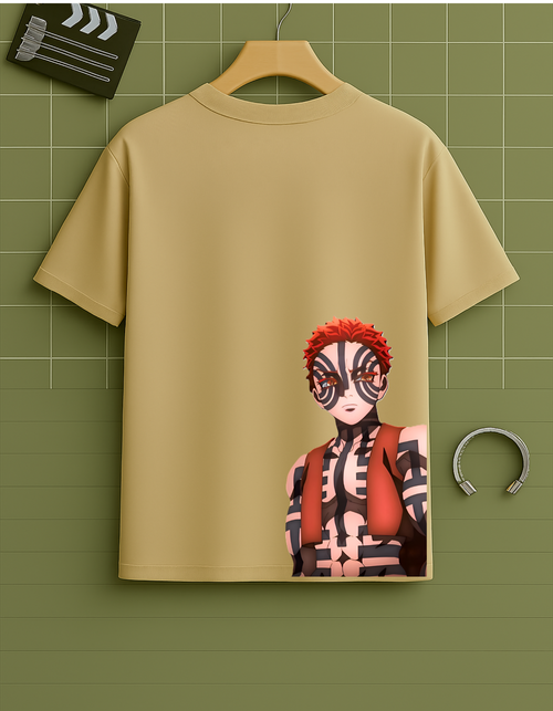 Akaza Oversized T-Shirt – Demon Slayer Inspired | 240 GSM Premium Cotton