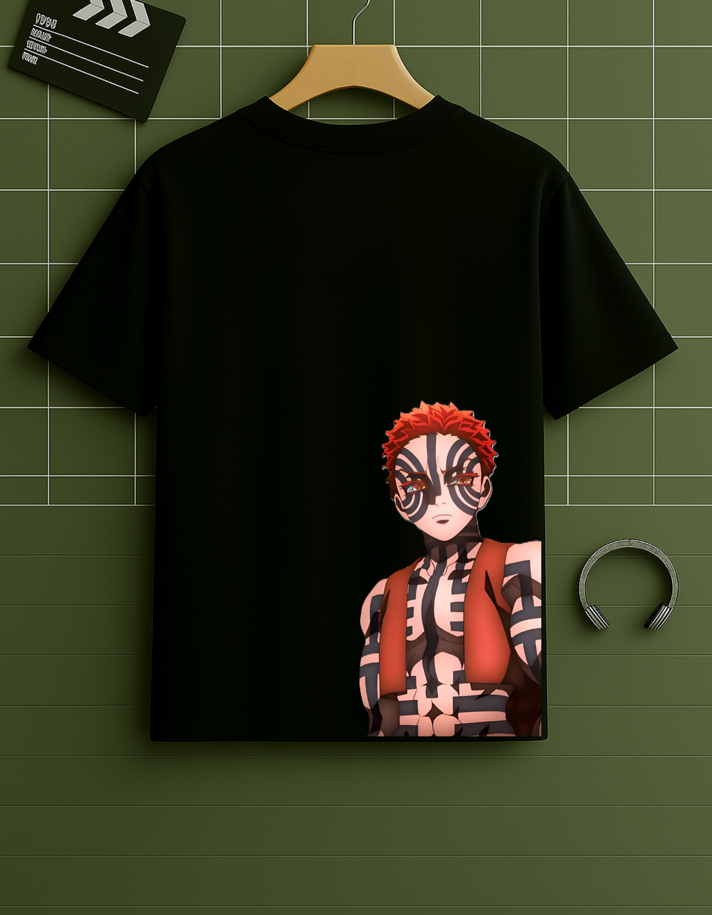 Akaza Oversized T-Shirt – Demon Slayer Inspired | 240 GSM Premium Cotton