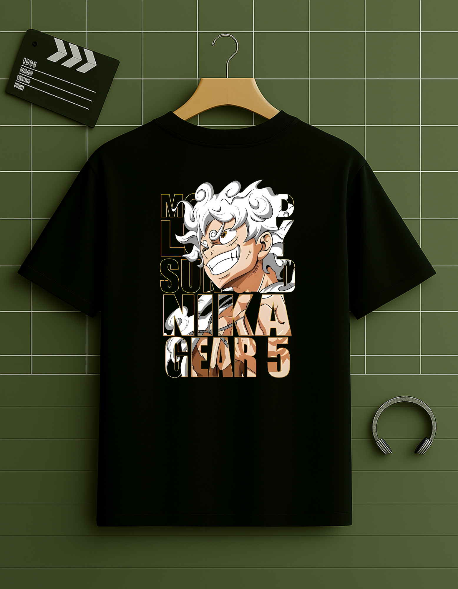 Gear 5 Luffy "Nika Mode" Oversized Black T-Shirt
