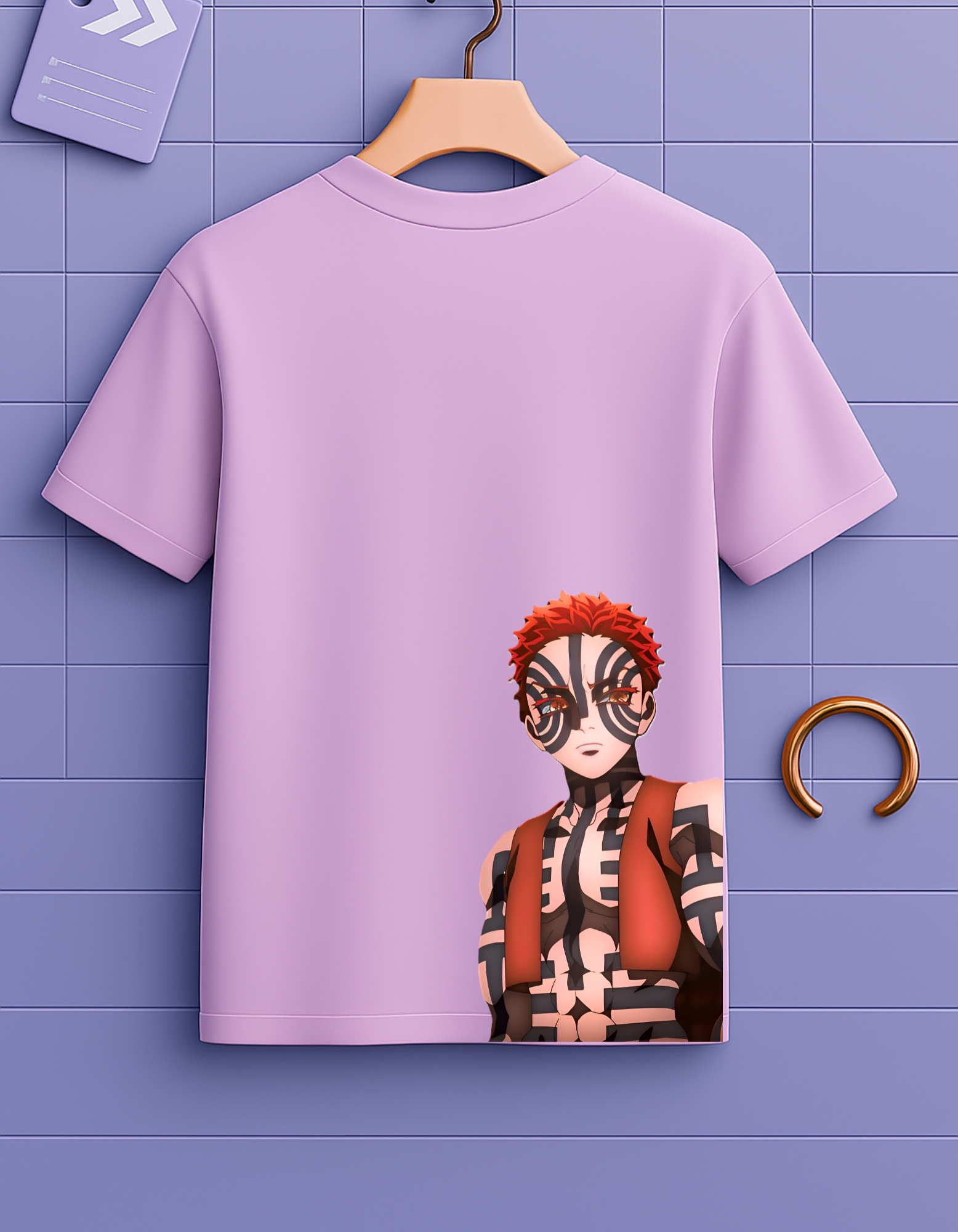 Akaza Oversized T-Shirt – Demon Slayer Inspired | 240 GSM Premium Cotton