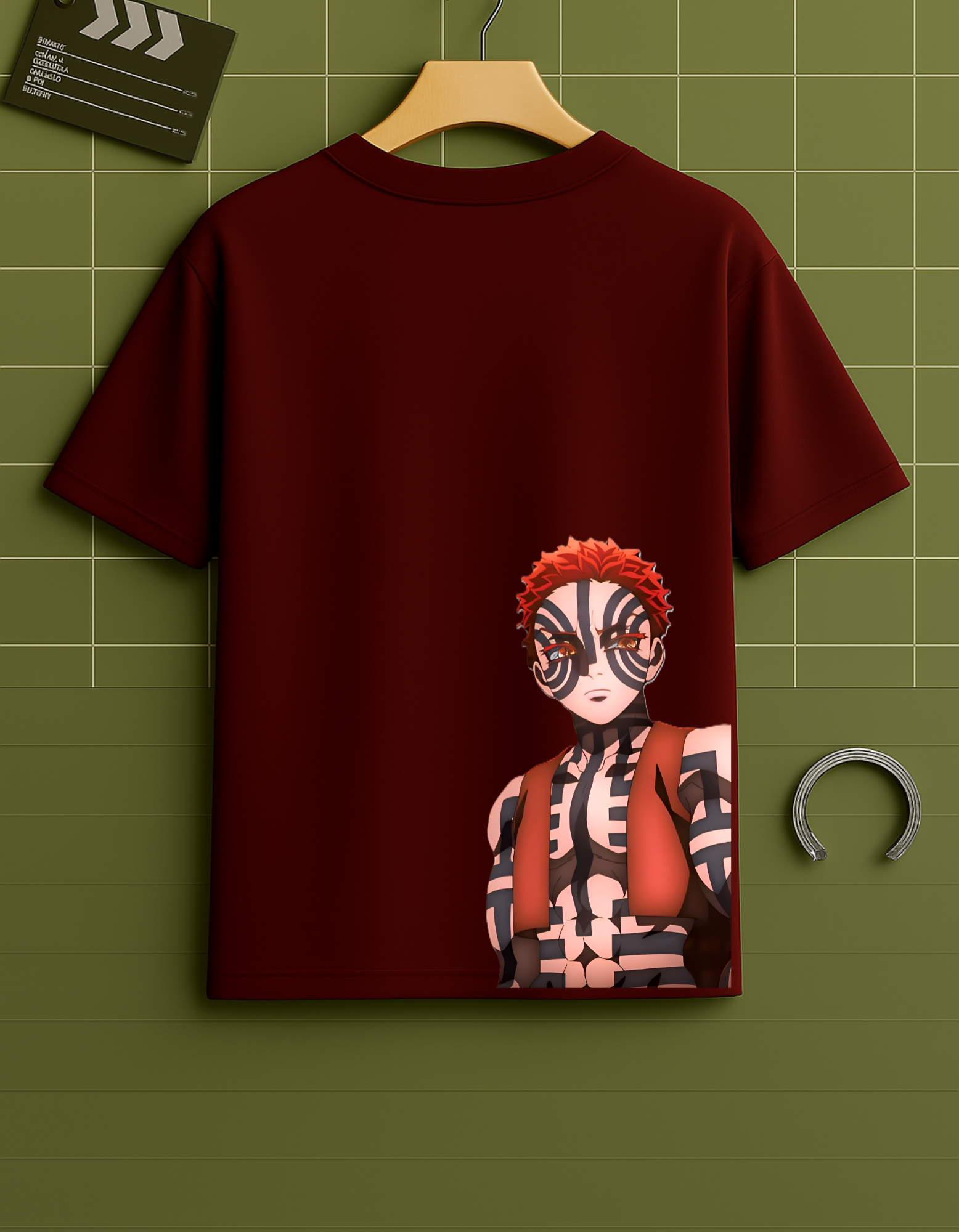 Akaza Oversized T-Shirt – Demon Slayer Inspired | 240 GSM Premium Cotton