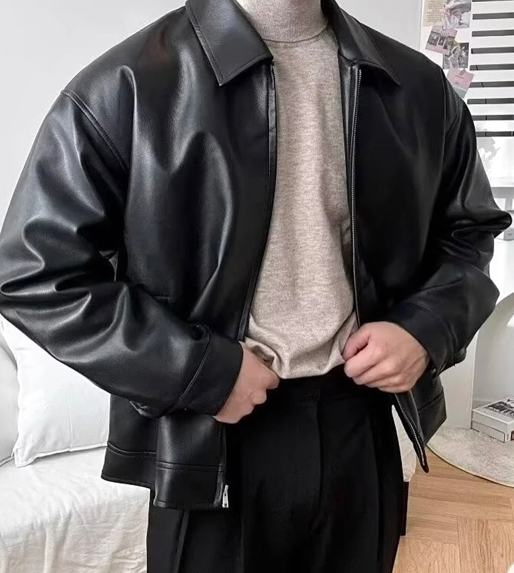 Basic Synthetic Leather Jacket ( Pre-Orders only )