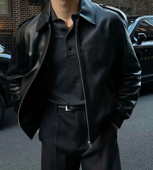 Basic Synthetic Leather Jacket ( Pre-Orders only )