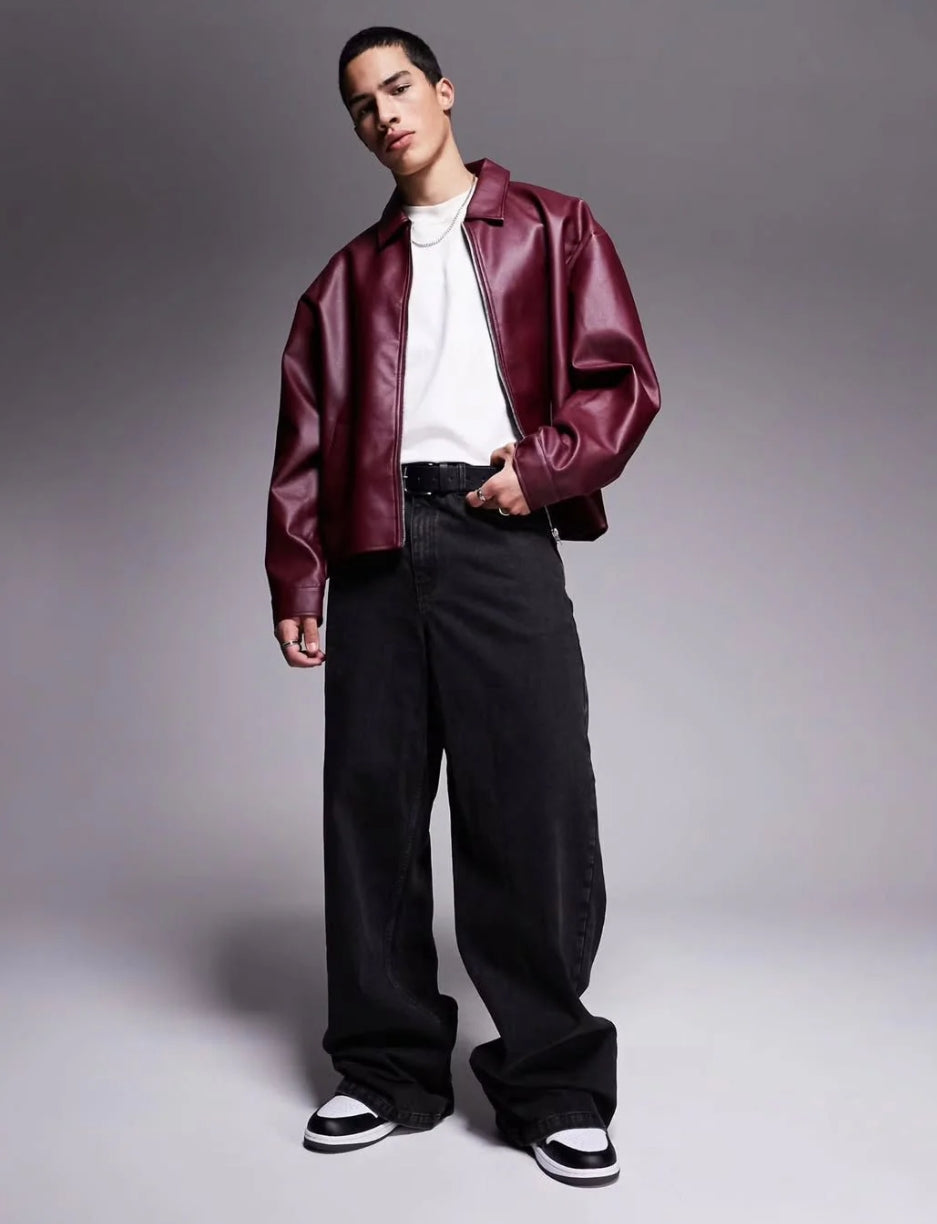 Basic Synthetic Leather Jacket ( Pre-Orders only )