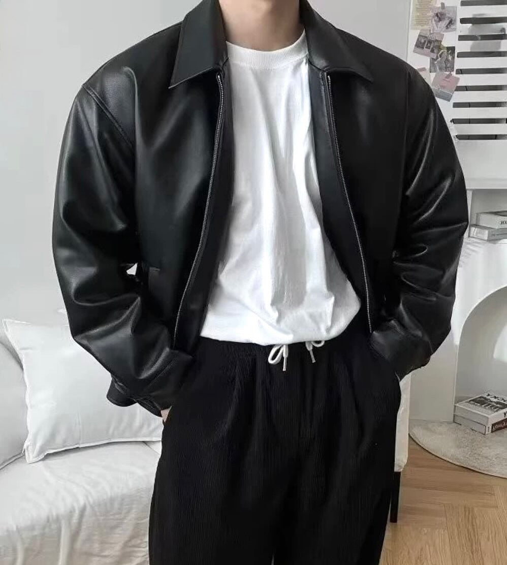 Basic Synthetic Leather Jacket ( Pre-Orders only )