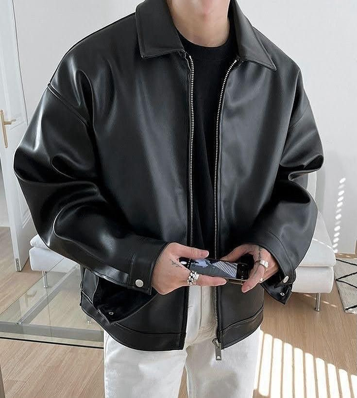 Basic Synthetic Leather Jacket ( Pre-Orders only )