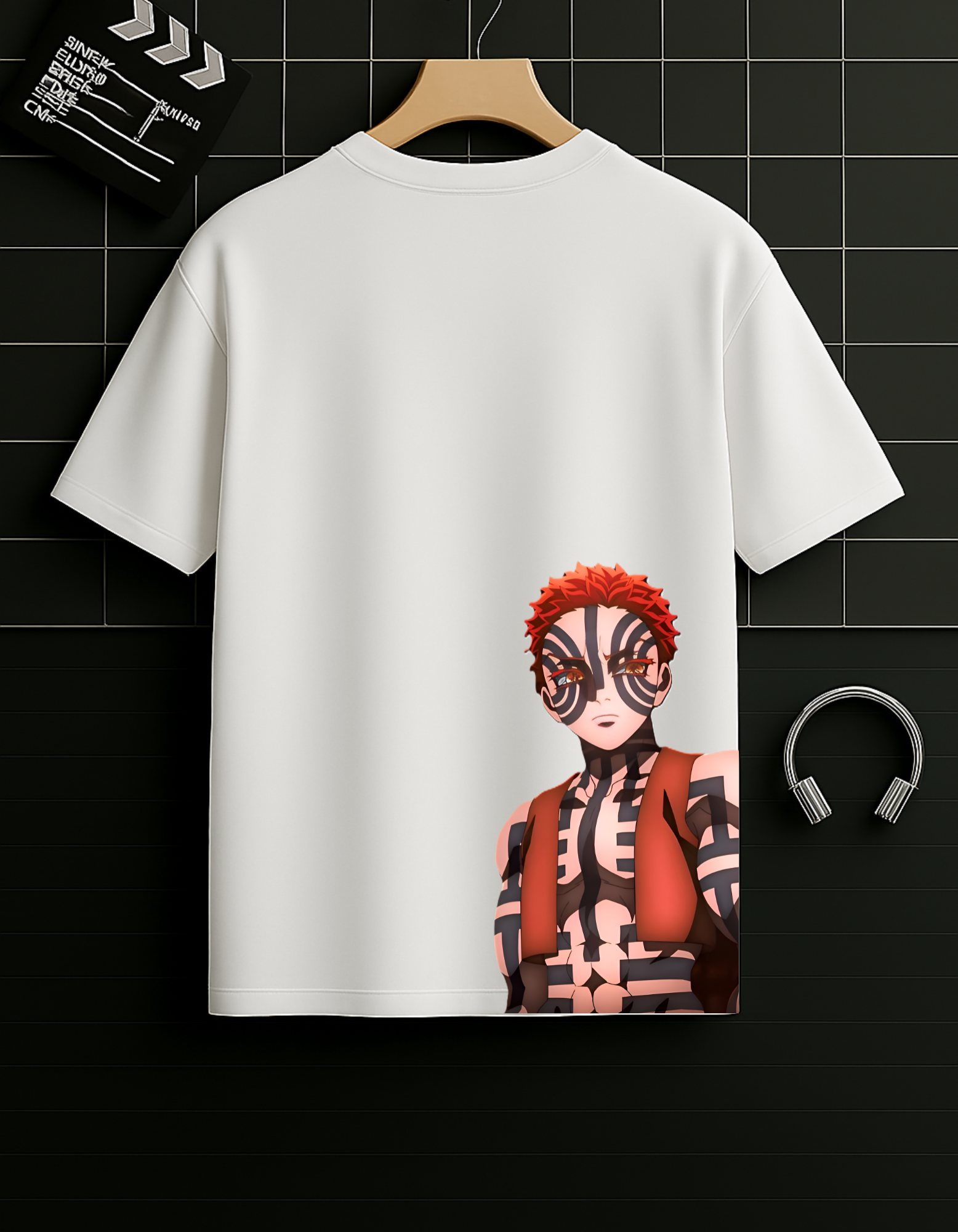 Akaza Oversized T-Shirt – Demon Slayer Inspired | 240 GSM Premium Cotton
